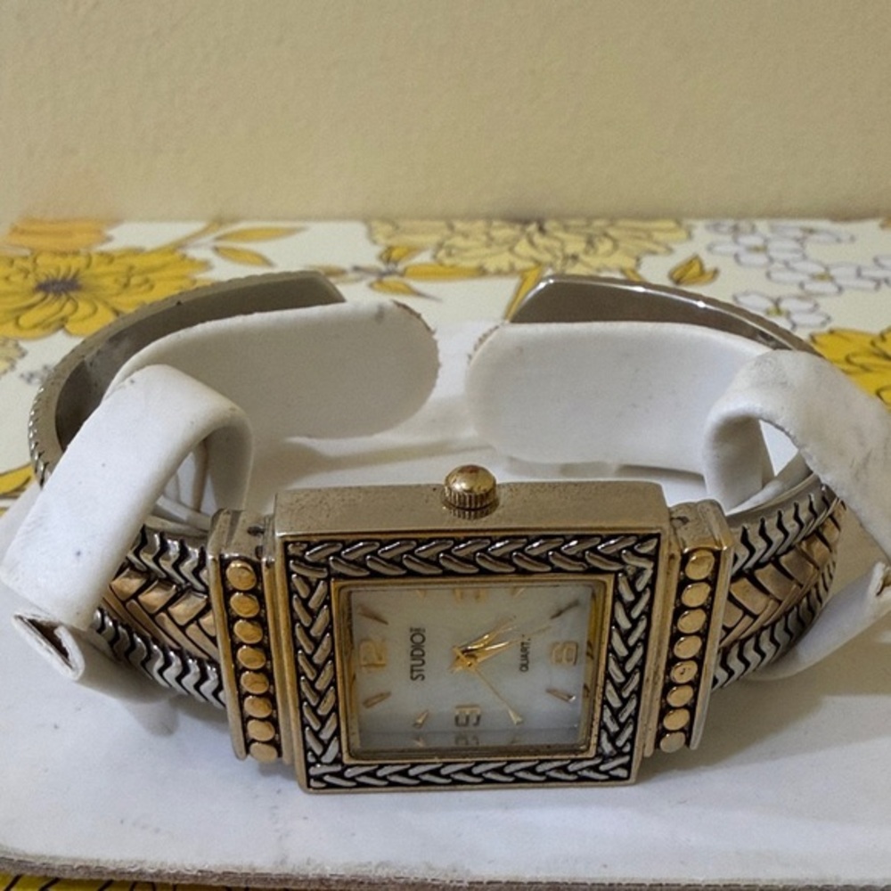 Studio Women's Two-Tone Gold and Silver Watch 7 inches